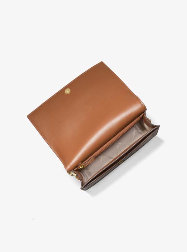 Damske Crossbody Kabelka Michael Kors Jet Set Large Saffiano Leather Hnede - Kabelky Michael Kors Nejlevnejsi | NVCGS-1360